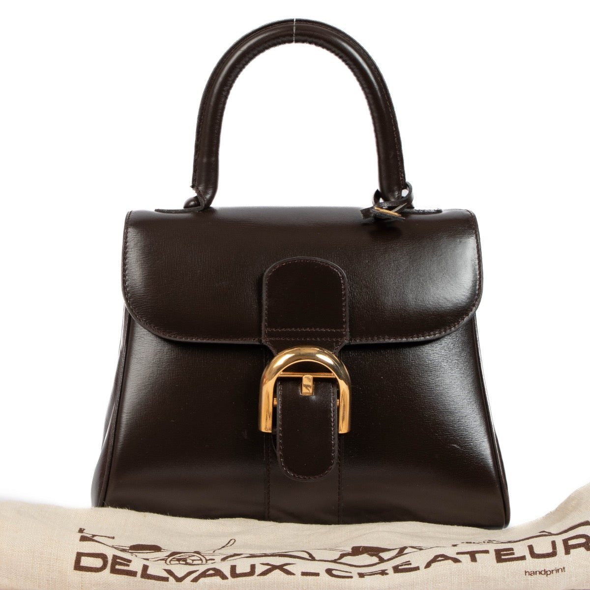Delvaux 1970s Bruin Box Calf Brillant PM