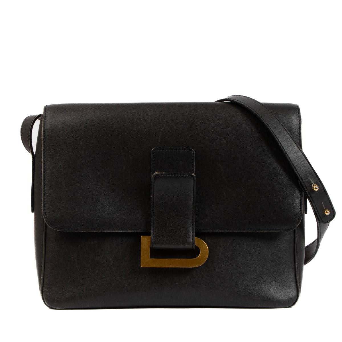 Delvaux Brown Box Calf Poirier Shoulder Bag
