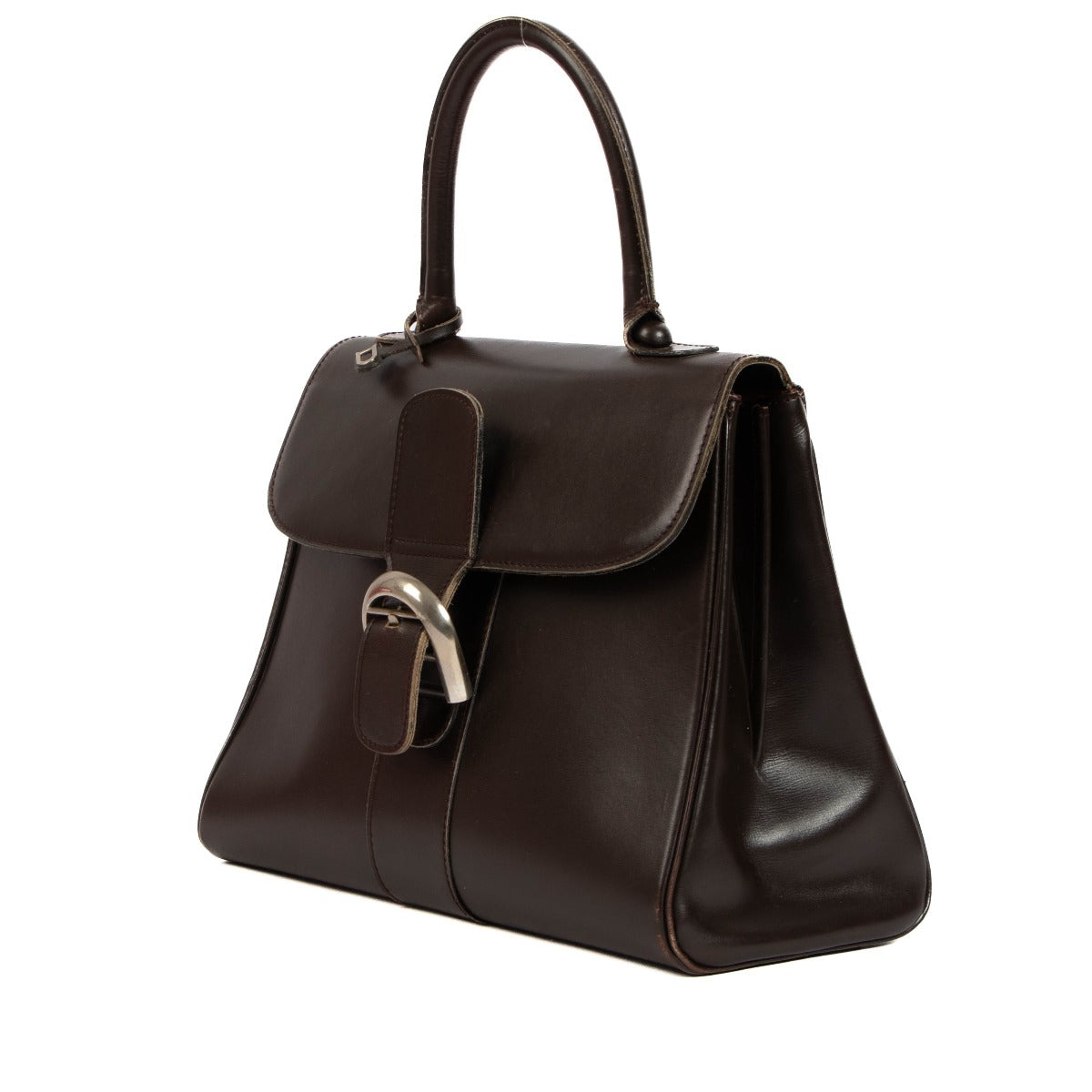 Delvaux 1970s Brown Box Calf Brillant MM