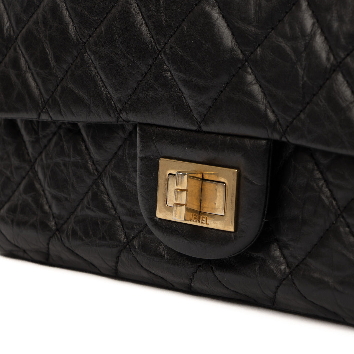 Chanel Black Aged Calfskin Maxi 2.55 Bag