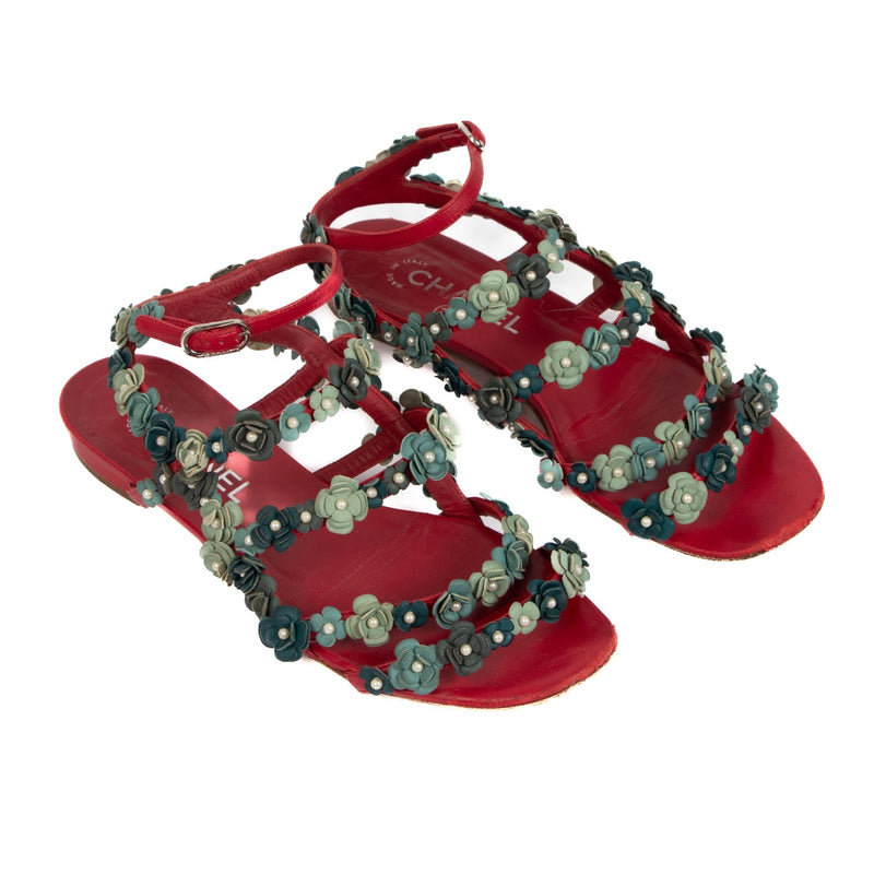 Chanel Multicolor Camelia Sandals, Chanel Camelia Sandals, Chanel Sandals, Chanel Camelia, Chanel sandal, Chanel Paris, Labellov, Preloved, Vintage, Antwerp