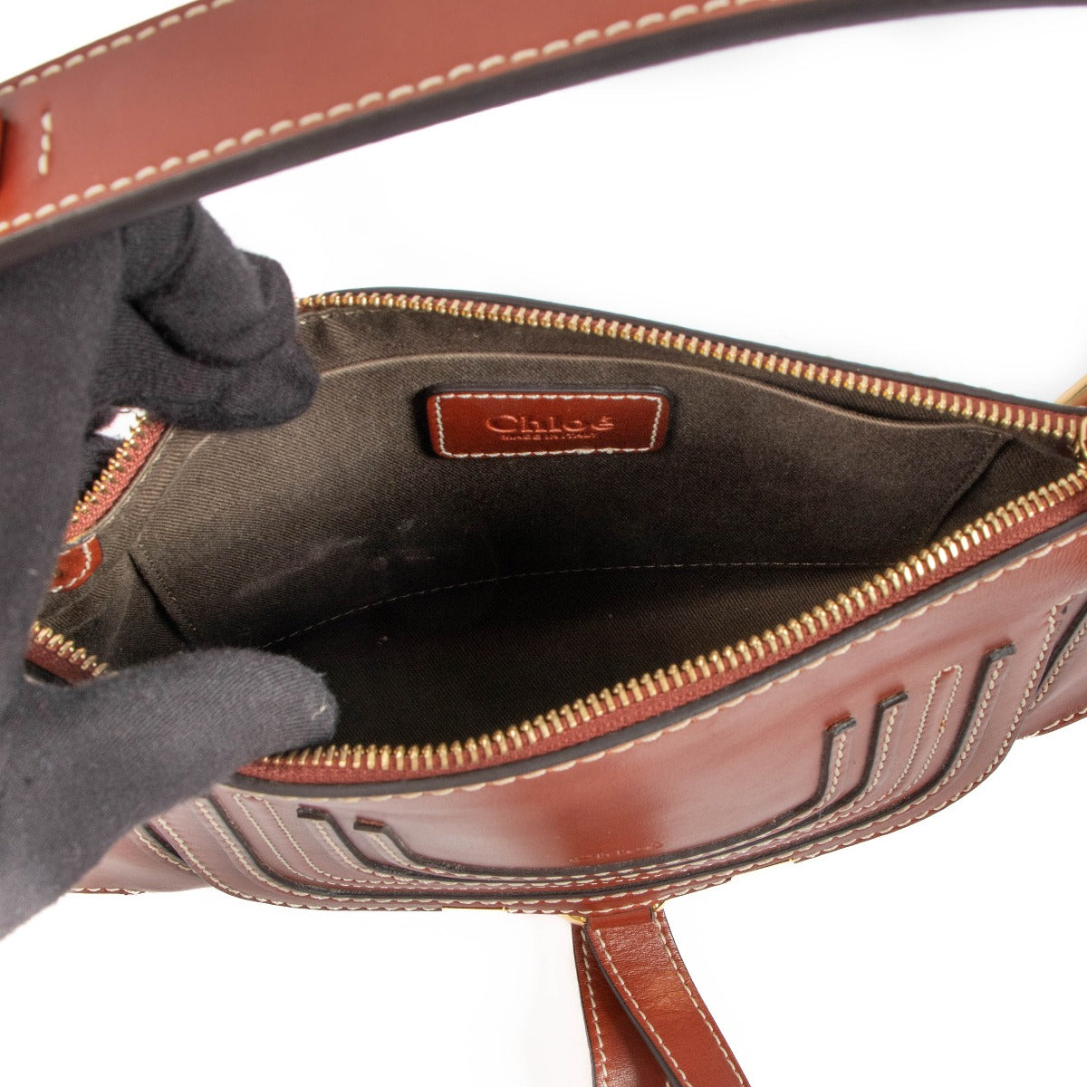 Sac bandoulière Chloé Sepia Marcie Small