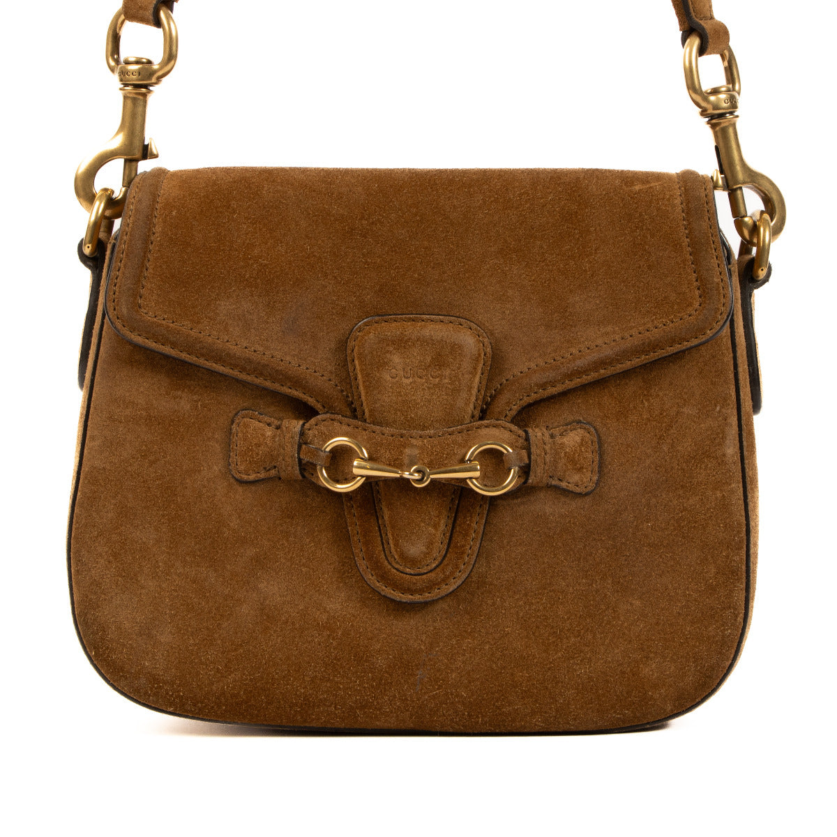 Gucci Suede Leather Lady Web Crossbody Bag for the best price at Labellov secondhand luxury in Antwerp