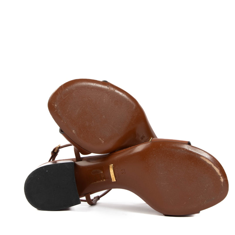 shop 100% authentic second hand Gucci Brown Horsebit Sandals - Size 38 on Labellov.com