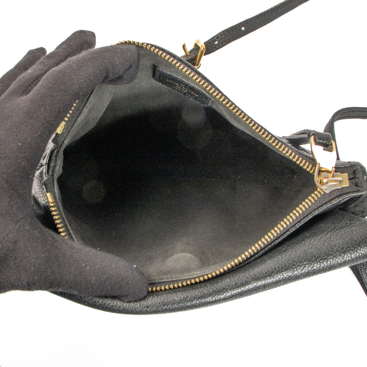 Louis Vuitton Zwarte Monogram Empreinte Leren Twice Crossbody Tas
