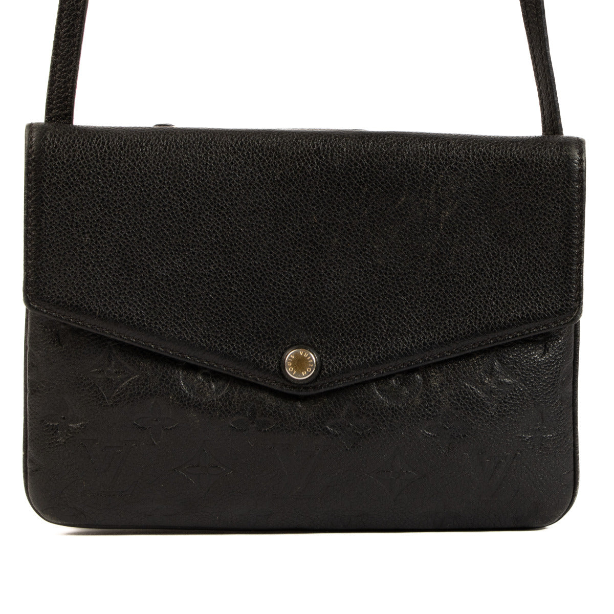 Louis Vuitton Black Monogram Empreinte Leather Twice Crossbody Bag for the best price at Labellov secondhand luxury in Antwerp