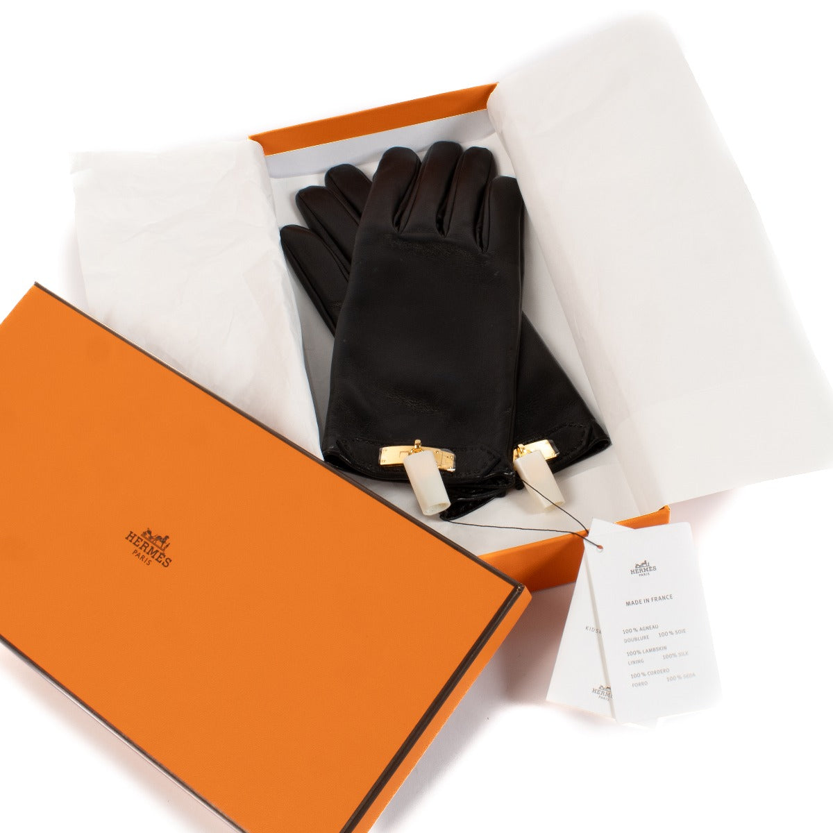 shop 100% authentic second hand Hermès Black Soya Gloves on Labellov.com