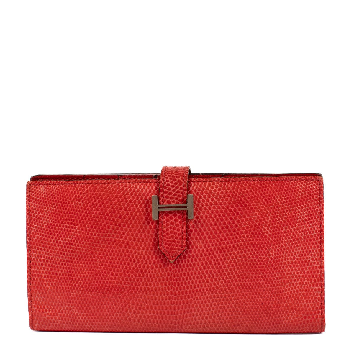 Shop safe online at Labellov in Antwerp, Brussels and Knokke this 100% authentic second hand Hermès Bougainville Lizard Bearn Wallet