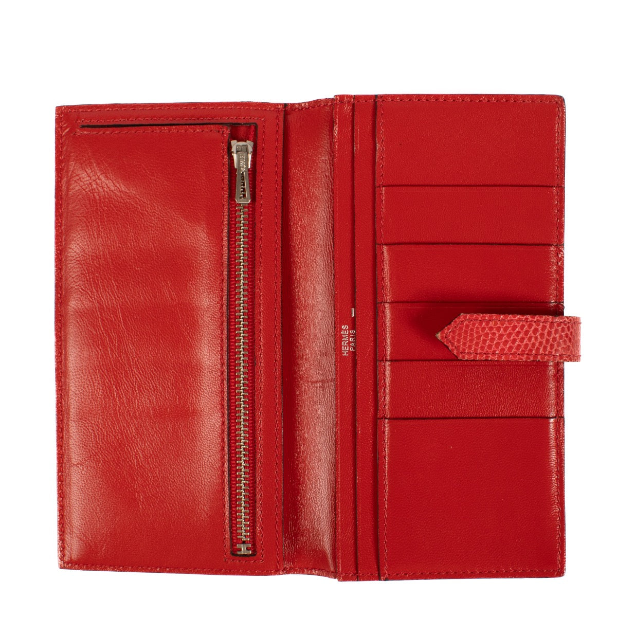 Shop safe online at Labellov in Antwerp, Brussels and Knokke this 100% authentic second hand Hermès Bougainville Lizard Bearn Wallet