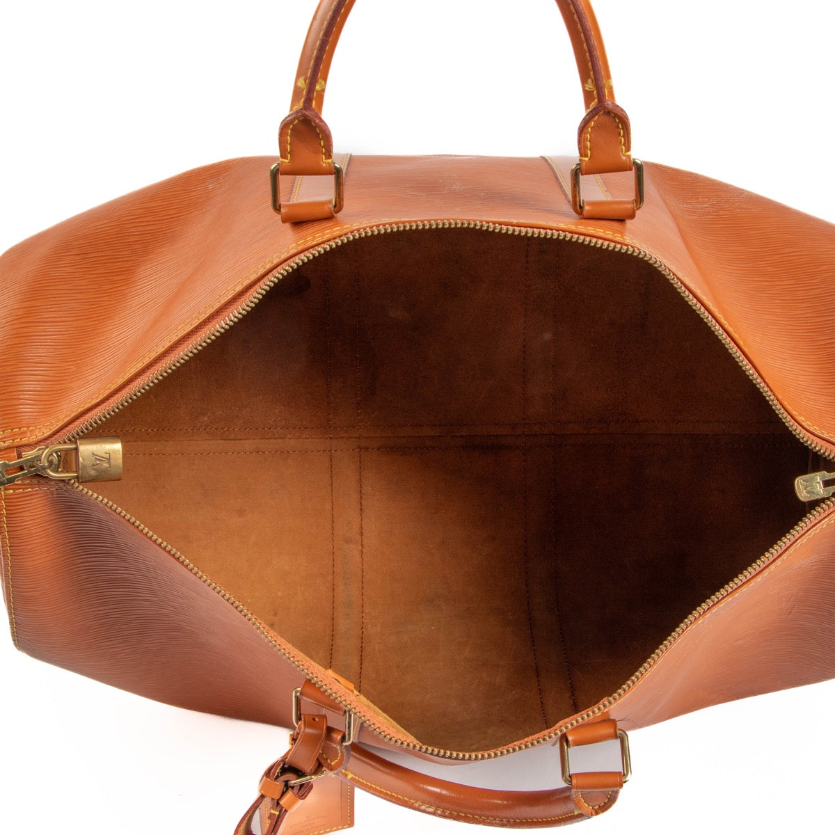 Shop 100% authentic second-hand Louis Vuitton Brown Epi Leather Keepall Travel Bag on Labellov.com
