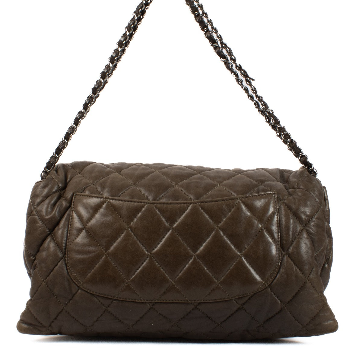 shop 100% authentic second hand Chanel Khaki Lambskin Accordion Flap Bag on Labellov.com