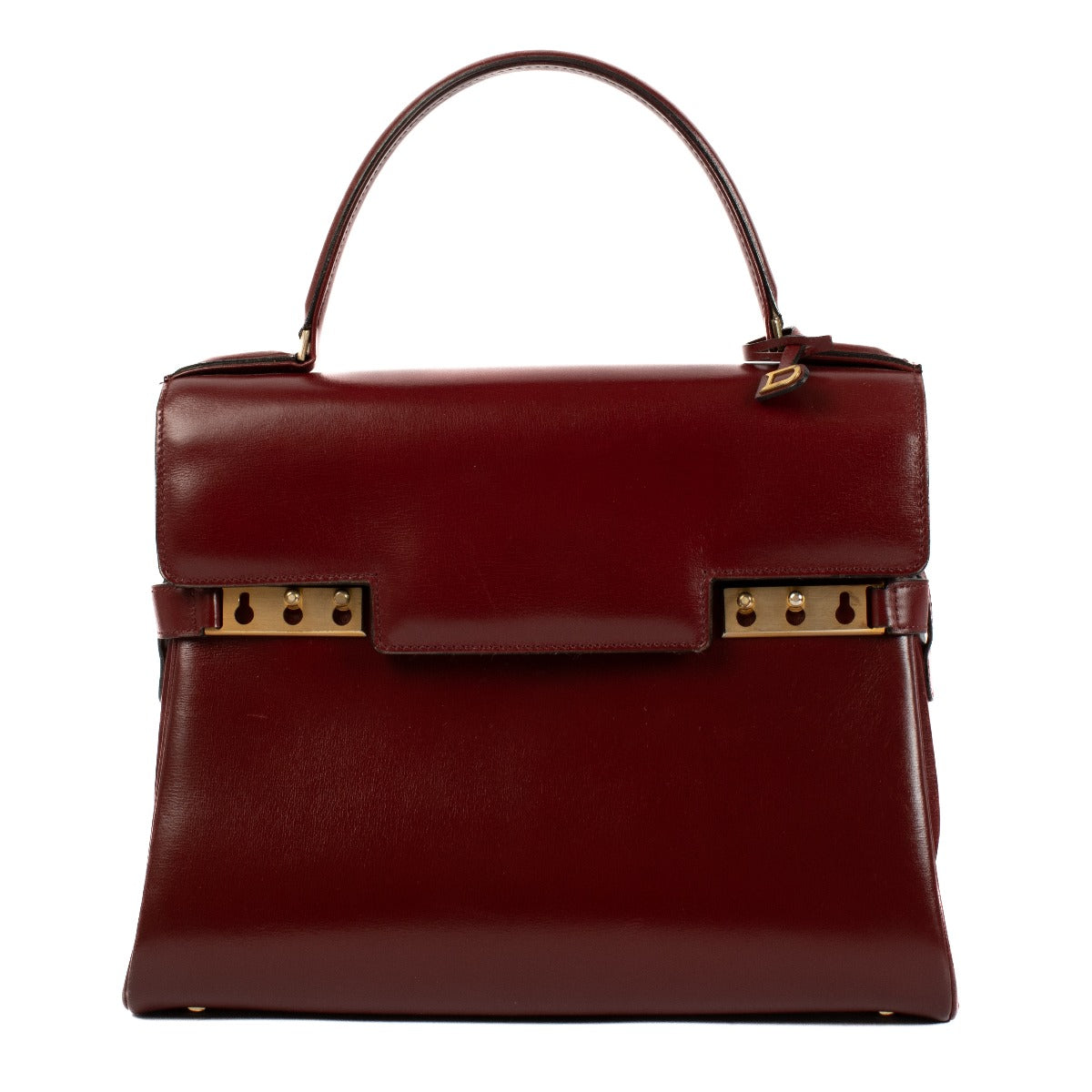 Delvaux Burgundy Box Calf Tempête MM