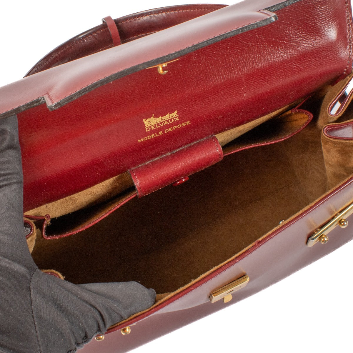Delvaux 1970s Burgundy Box Calf Tempête MM Bag