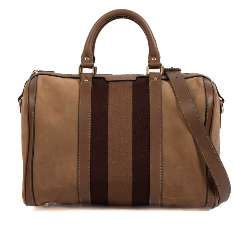 Gucci Brown Vintage Web Boston Top Handle, Gucci Vintage Web Boston Top Handle, Gucci Vintage Web Boston, Gucci Boston, Gucci striped, Gucci handbag, Gucci Web Boston, Gucci, Preloved, Labellov, Antwerp, Knokke, Brussels