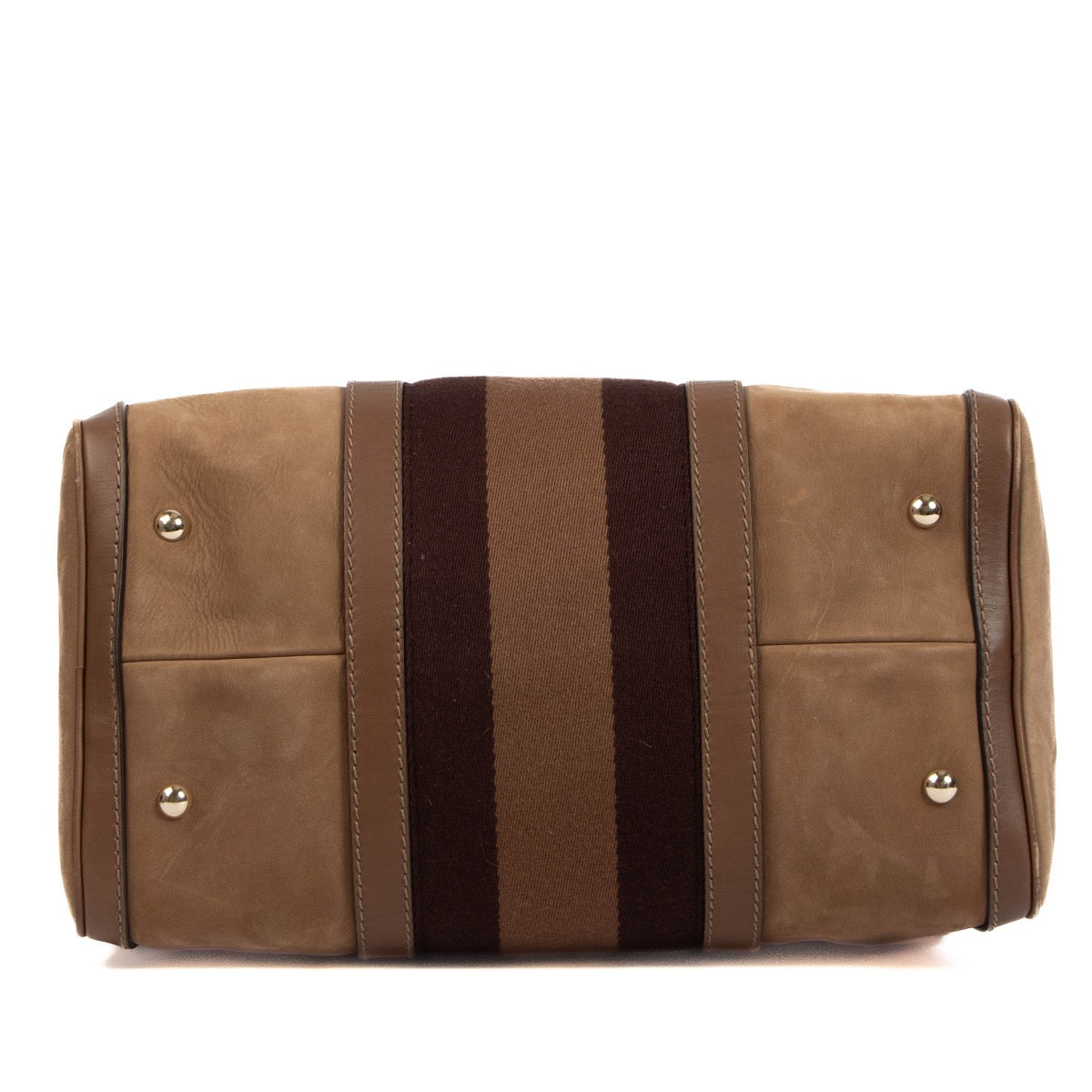 Gucci Brown Vintage Web Boston Top Handle