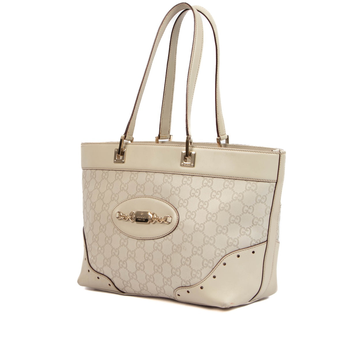 Gucci Cream Leather Guccissima Top Handle Bag, Gucci Leather Guccissima Top Handle Bag, Gucci Cream Guccissima Top Handle Bag, Gucci tote, Gucci cream handbag, Labellov, Preloved, Antwerp, Knokke, Brussels