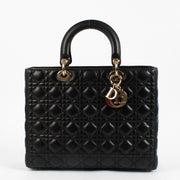 shop 100% authentic second hand Christian Dior Black Cannage Large Lady Dior Bag on Labellov.com