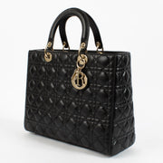 shop 100% authentic second hand Christian Dior Black Cannage Large Lady Dior Bag on Labellov.com