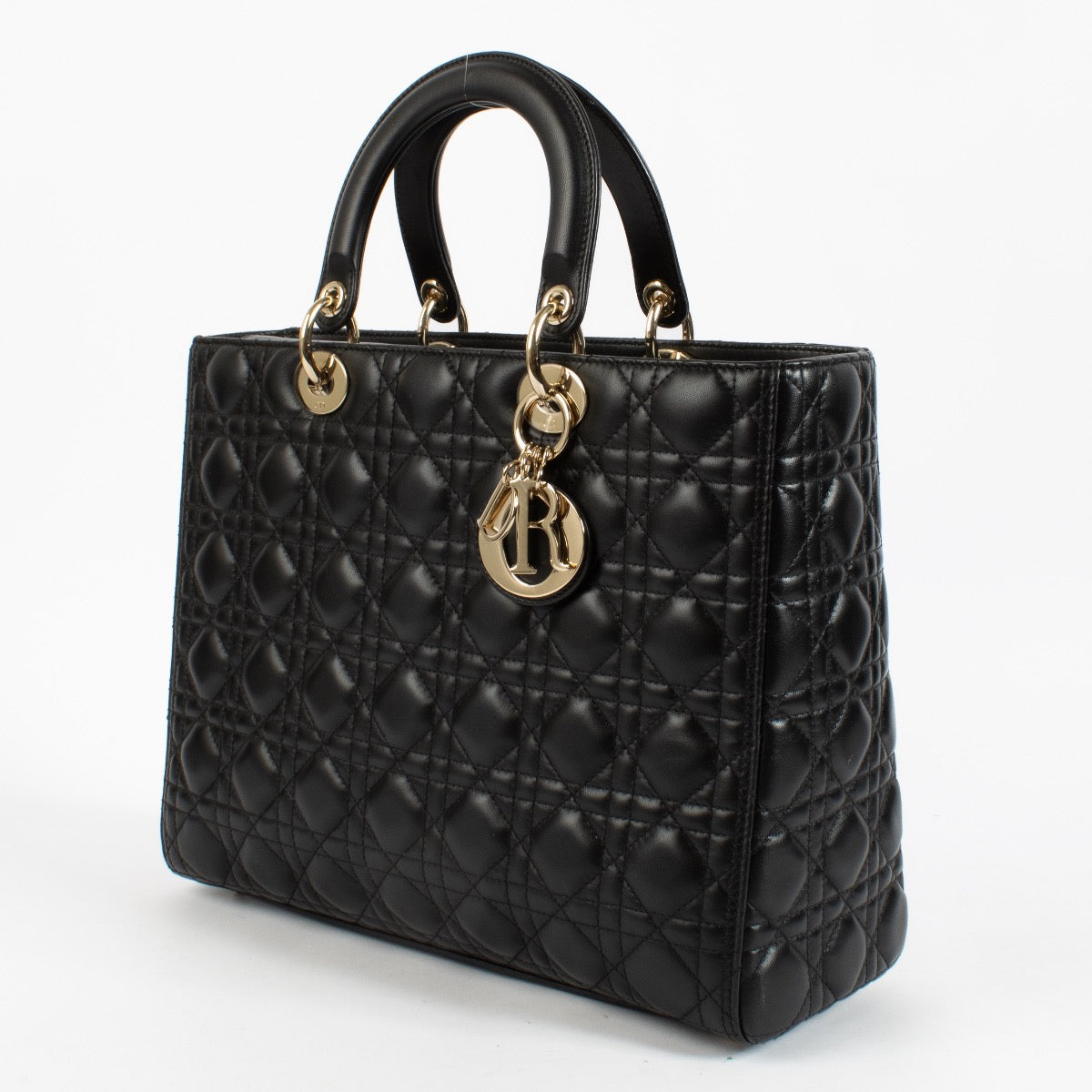 shop 100% authentic second hand Christian Dior Black Cannage Large Lady Dior Bag on Labellov.com