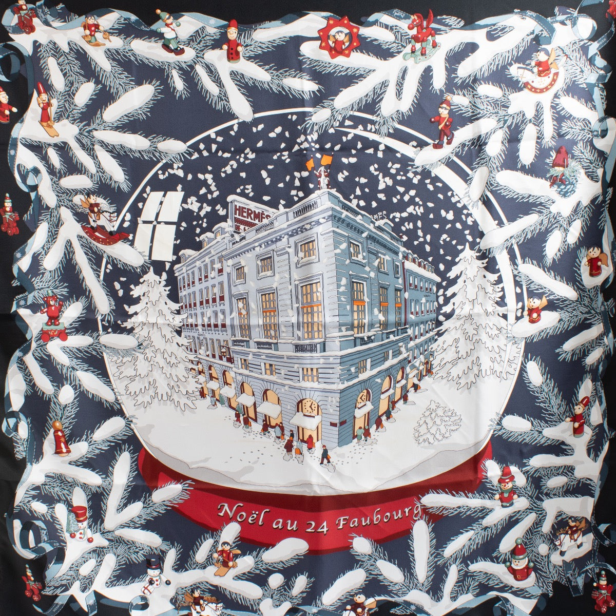 Shop 100% authentic second hand Hermès Noel au Fauboug Silk Scarf on Labellov.com