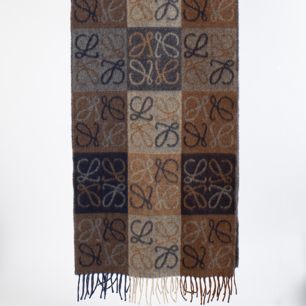 Shop 100% authentic secondhand Loewe Brown Blue Wool Scarf on Labellov.com