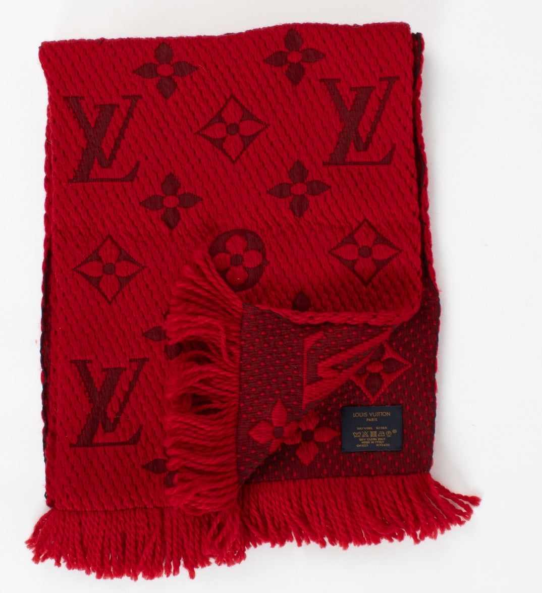 Louis Vuitton rode Logomania wollen sjaal