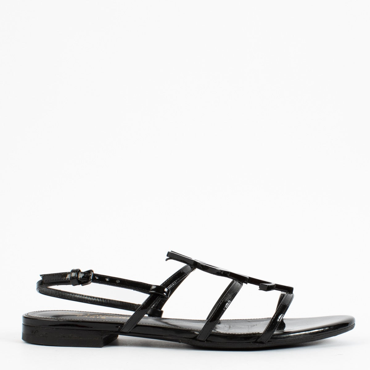 Shop 100% authentic secondhand Saint Laurent Black Spartiates Cassandra Flats - Size 37 on Labellov.com