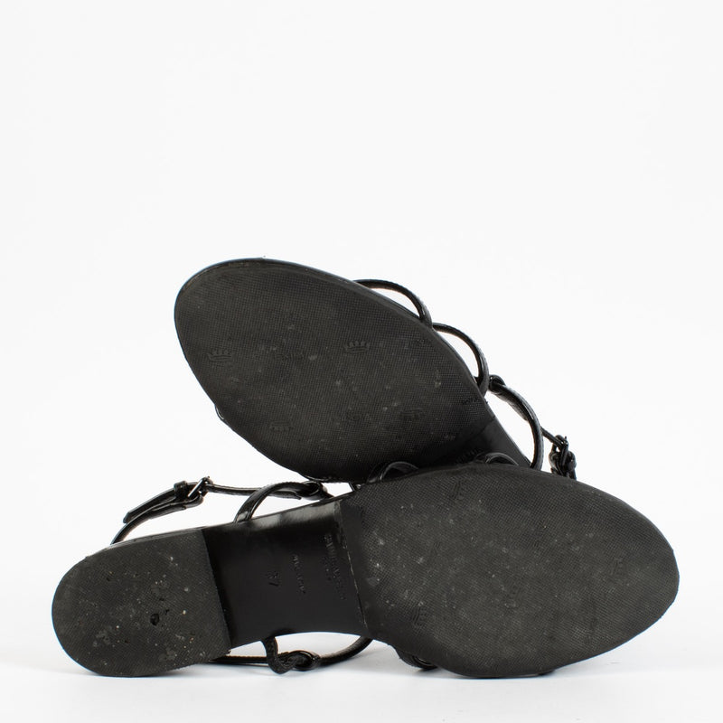 Shop 100% authentic secondhand Saint Laurent Black Spartiates Cassandra Flats - Size 37 on Labellov.com