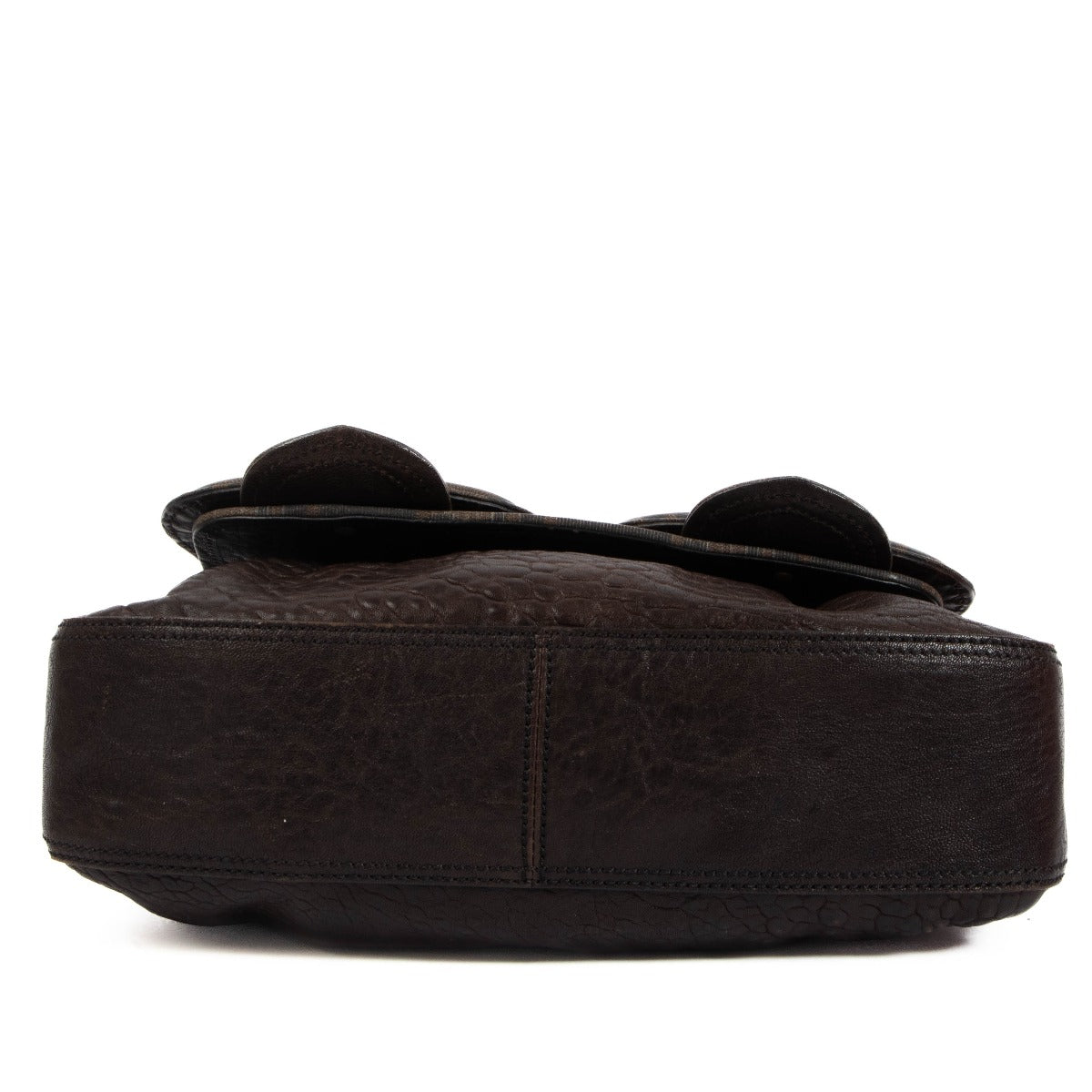 Fendi Vintage FF Bruin Leren B Bag