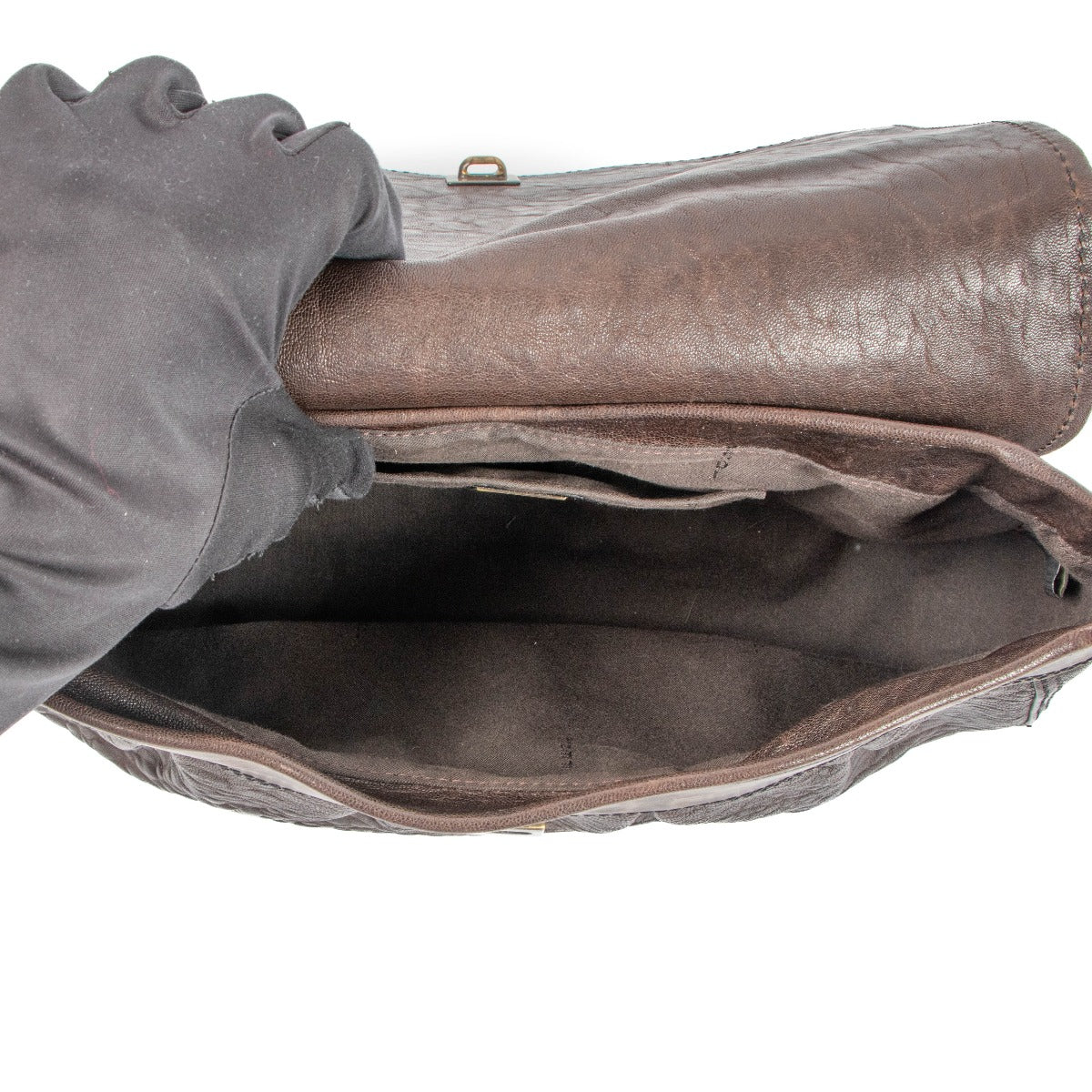 Fendi Vintage FF Bruin Leren B Bag