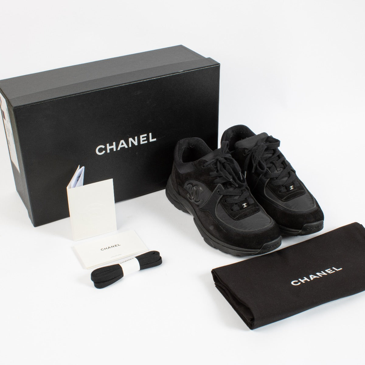 Chanel Men's Rev Black CC Sneakers