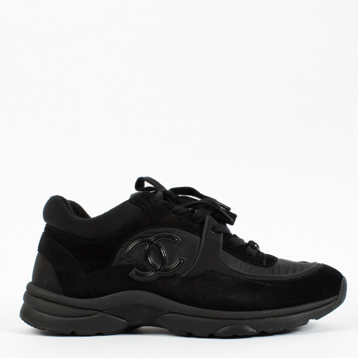 Chanel Men's Rev Black CC Sneakers