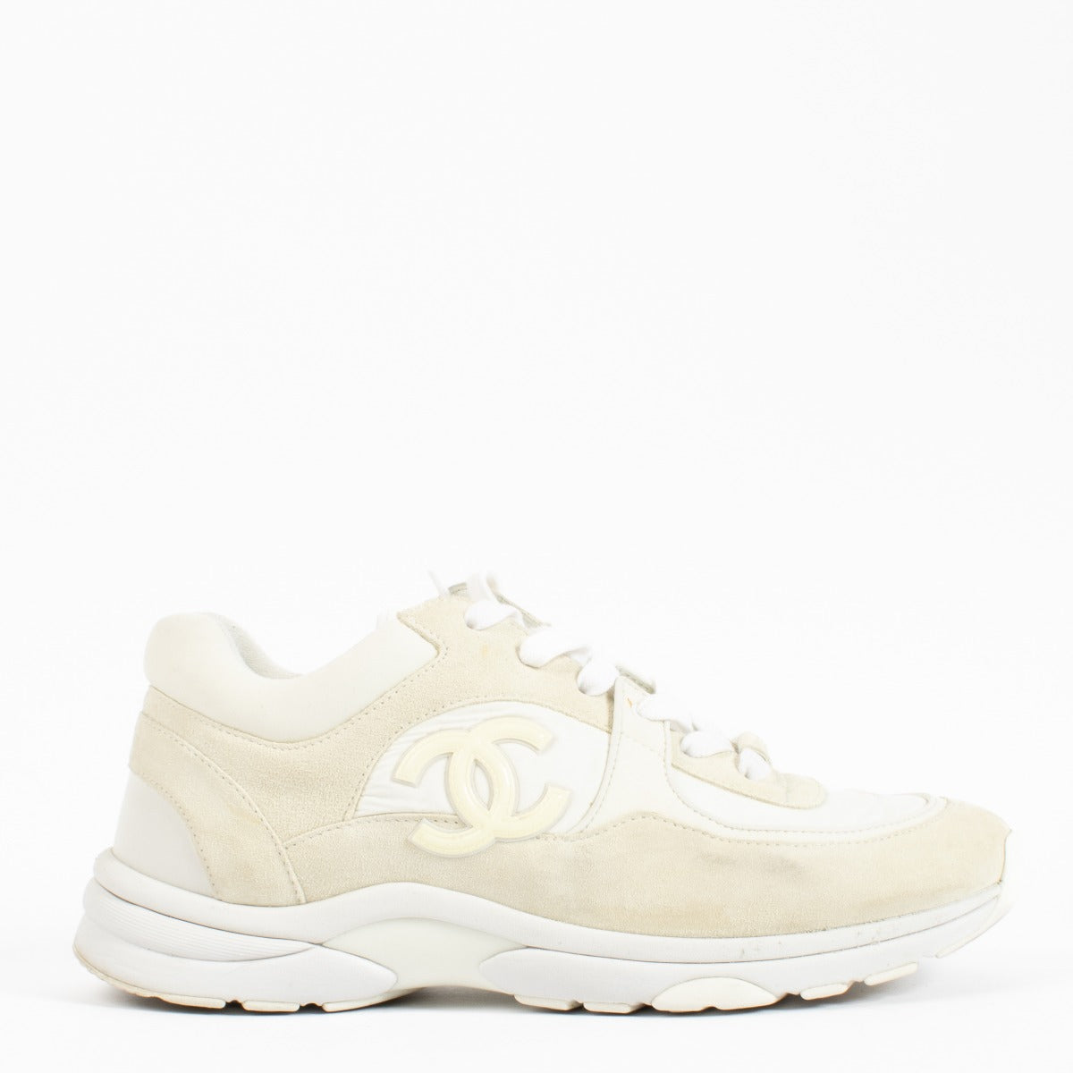 Chanel Heren Rev Witte CC Sneakers - Maat 42