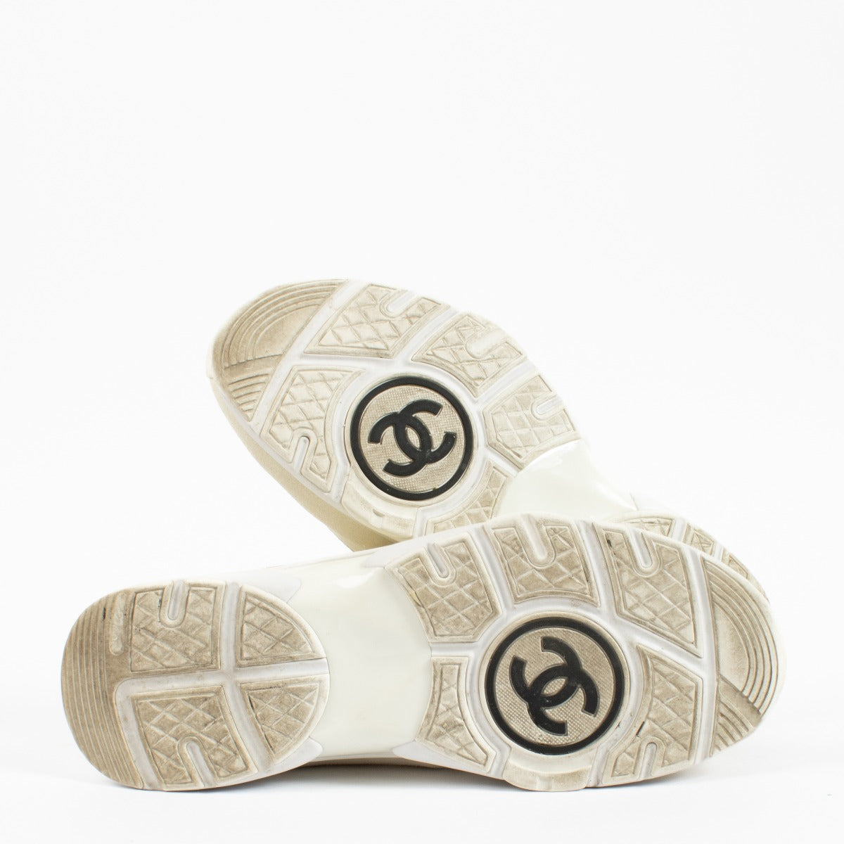 Chanel Heren Rev Witte CC Sneakers - Maat 42