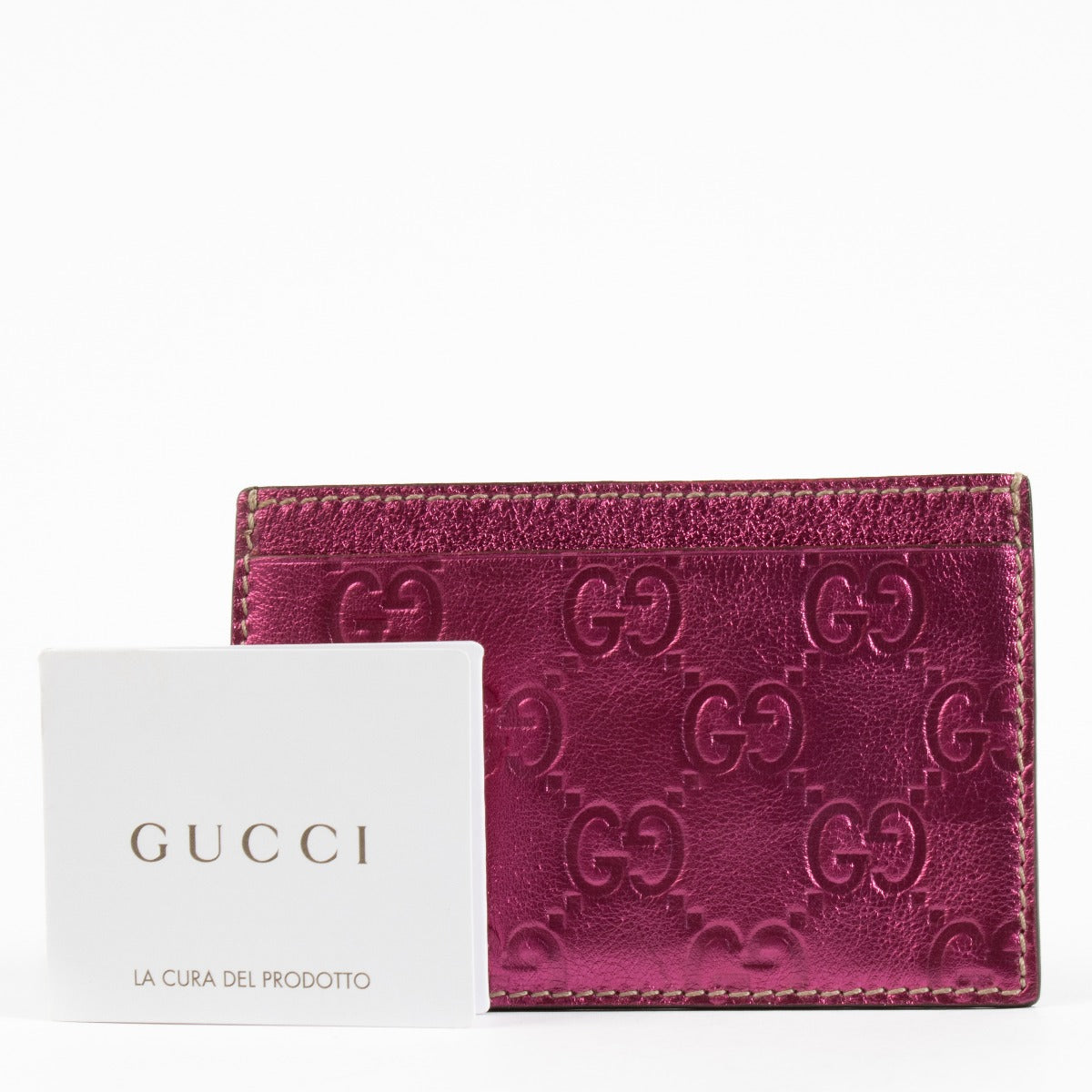 Gucci Pink Metallic GG Wallet