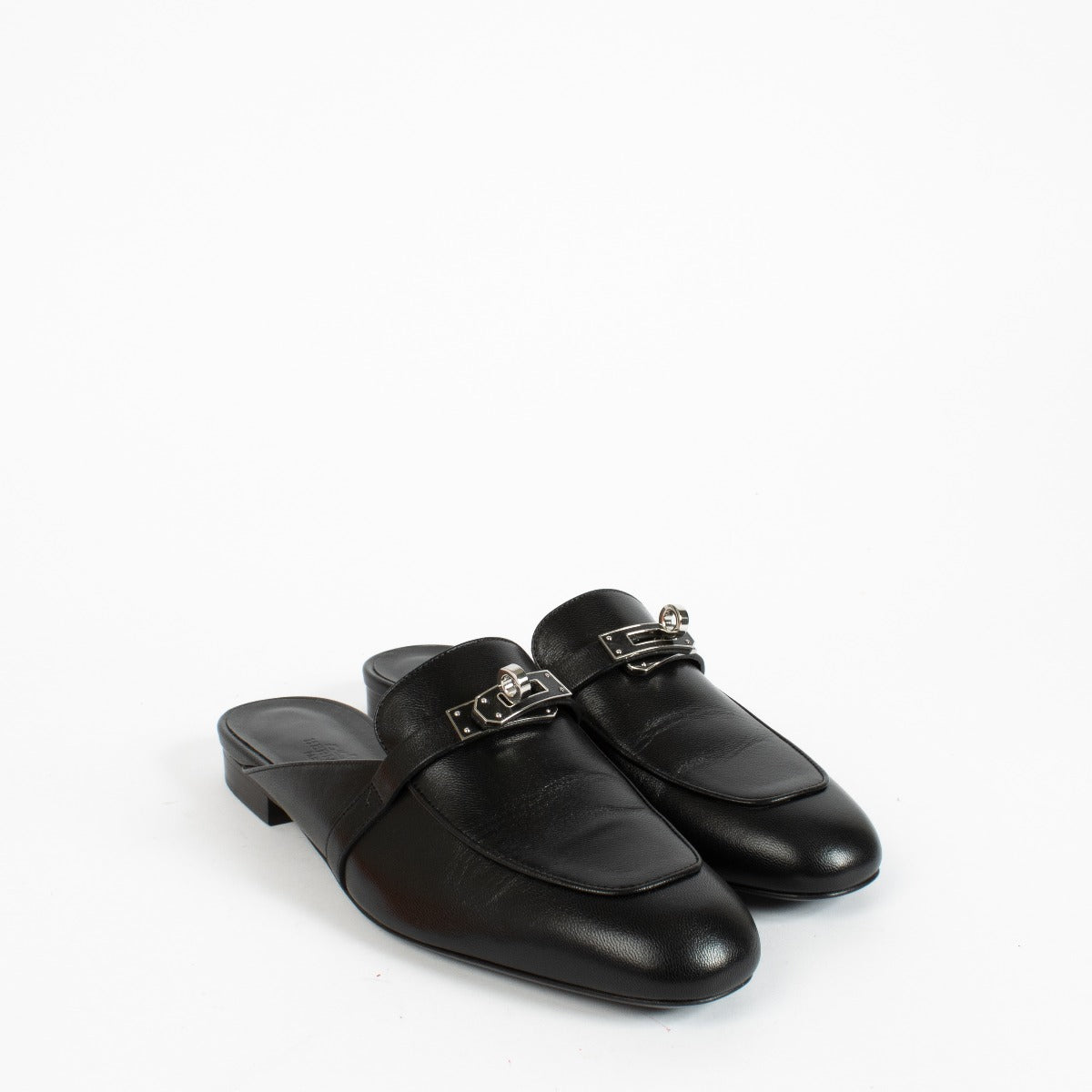 Mules Oz Hermès en Chevreau Noir - Taille 39