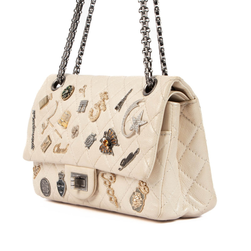 Authentic second hand Chanel Pearly Leather Lucky Charms 2.55 Bag on www.labellov.com