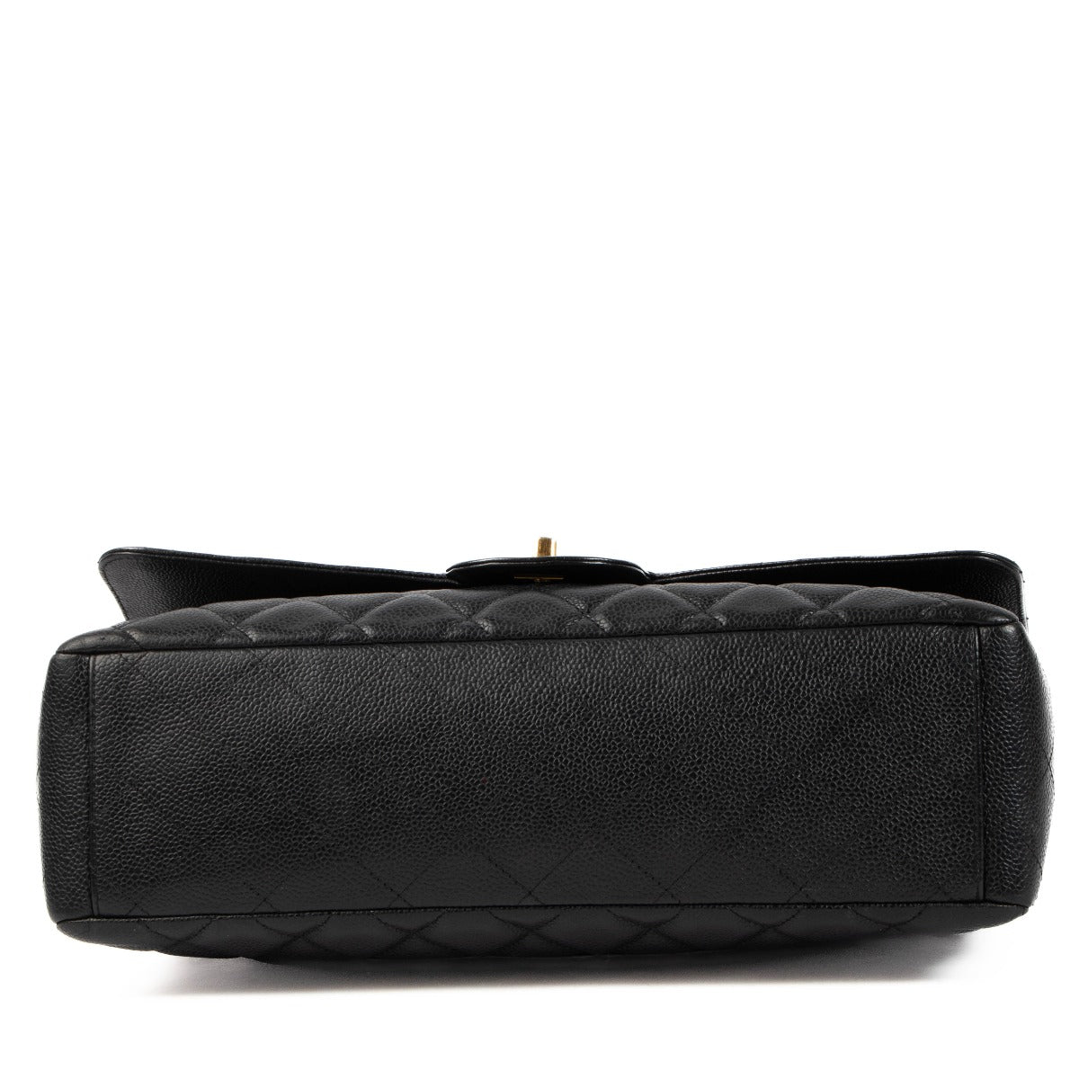 Sac Maxi Classique à Rabat Simple en Cuir Caviar Noir Chanel