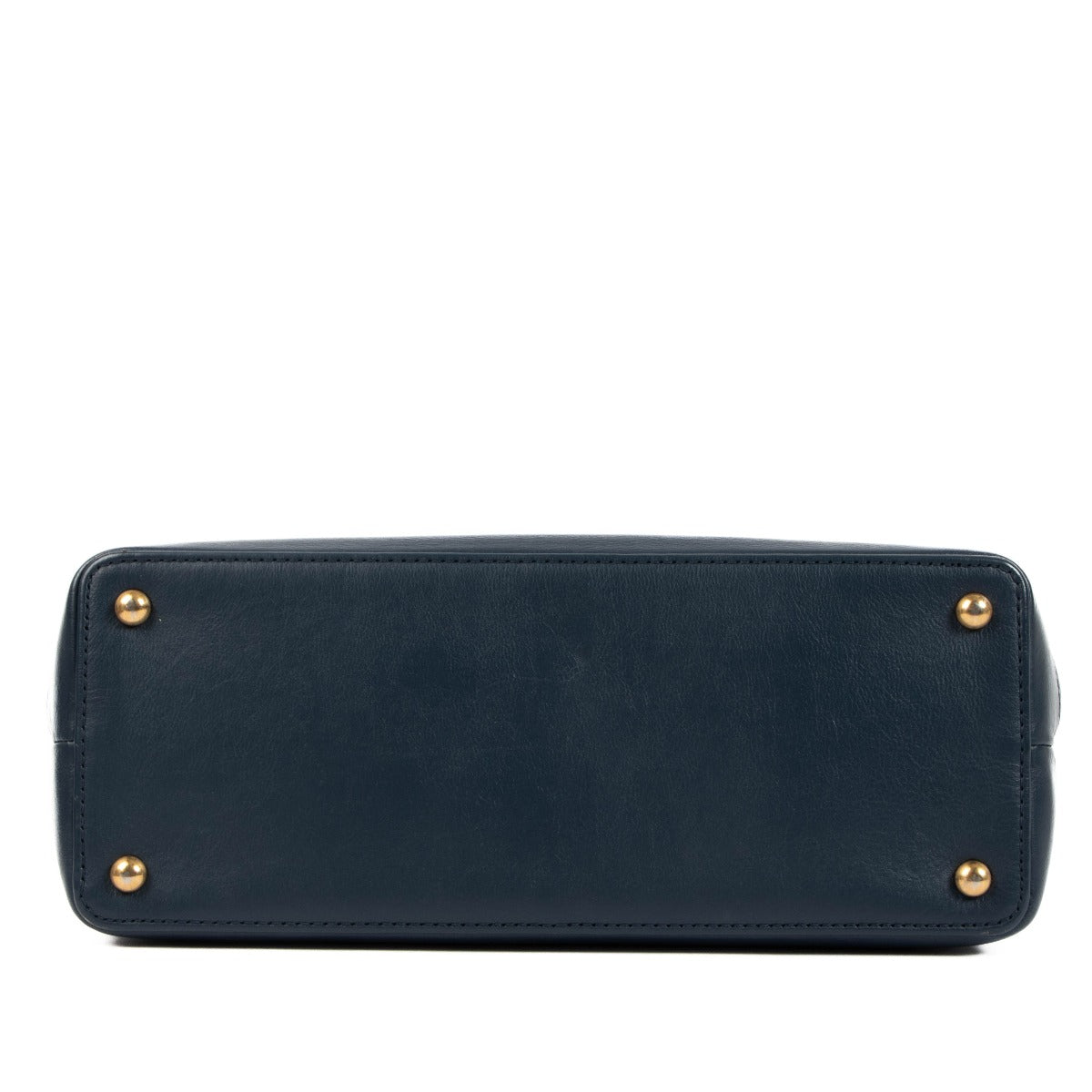 Chanel Navy Blauwe Caviar Leren Globe Trotter Flap Tas