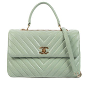 Chanel Mint Green Chevron Trendy CC Bag
