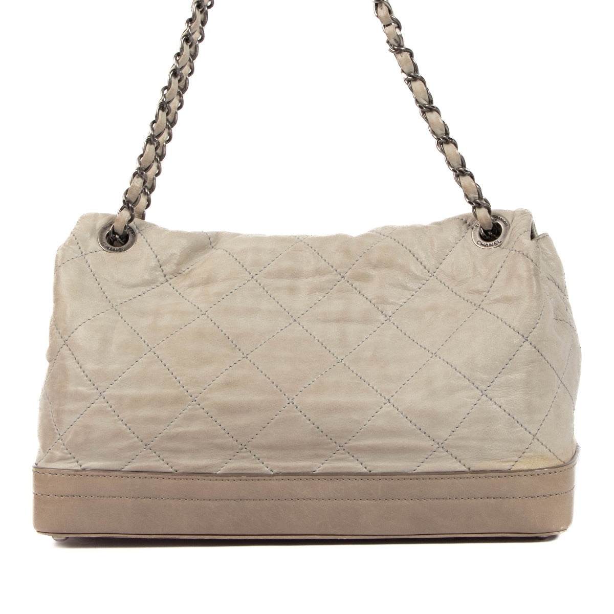 Chanel Grijze Shimmer Leren VIP Kleptas