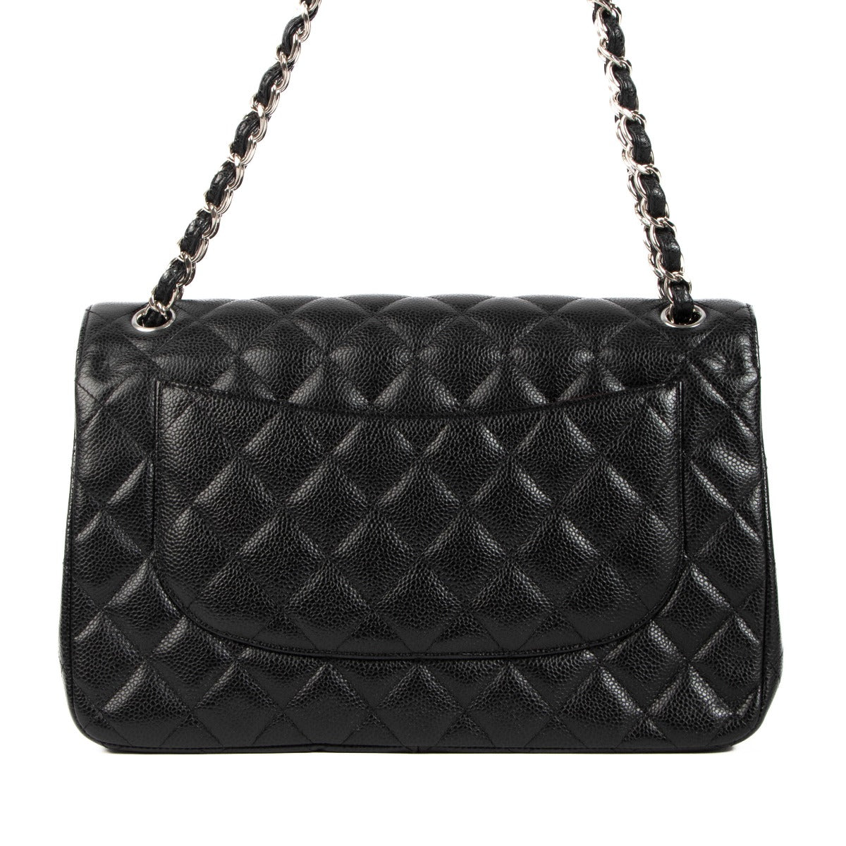 Chanel Zwart Caviar Leer Grote Classic Flap Bag