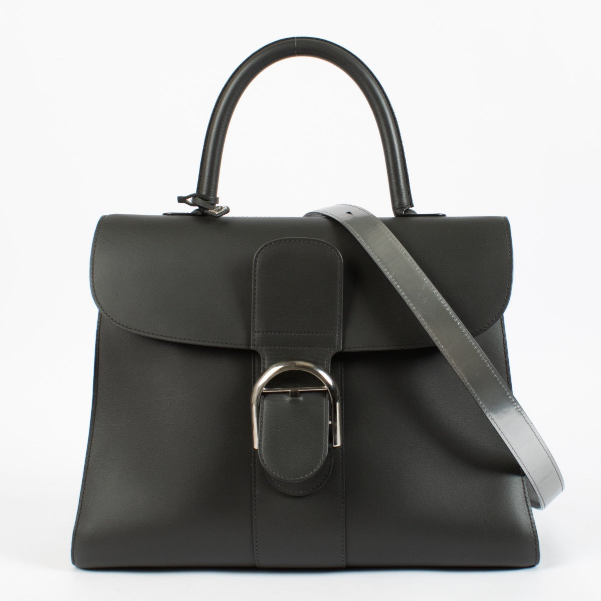 Delvaux Brillant Anthracite Grey and Silver Metallic Brillant GM Bag