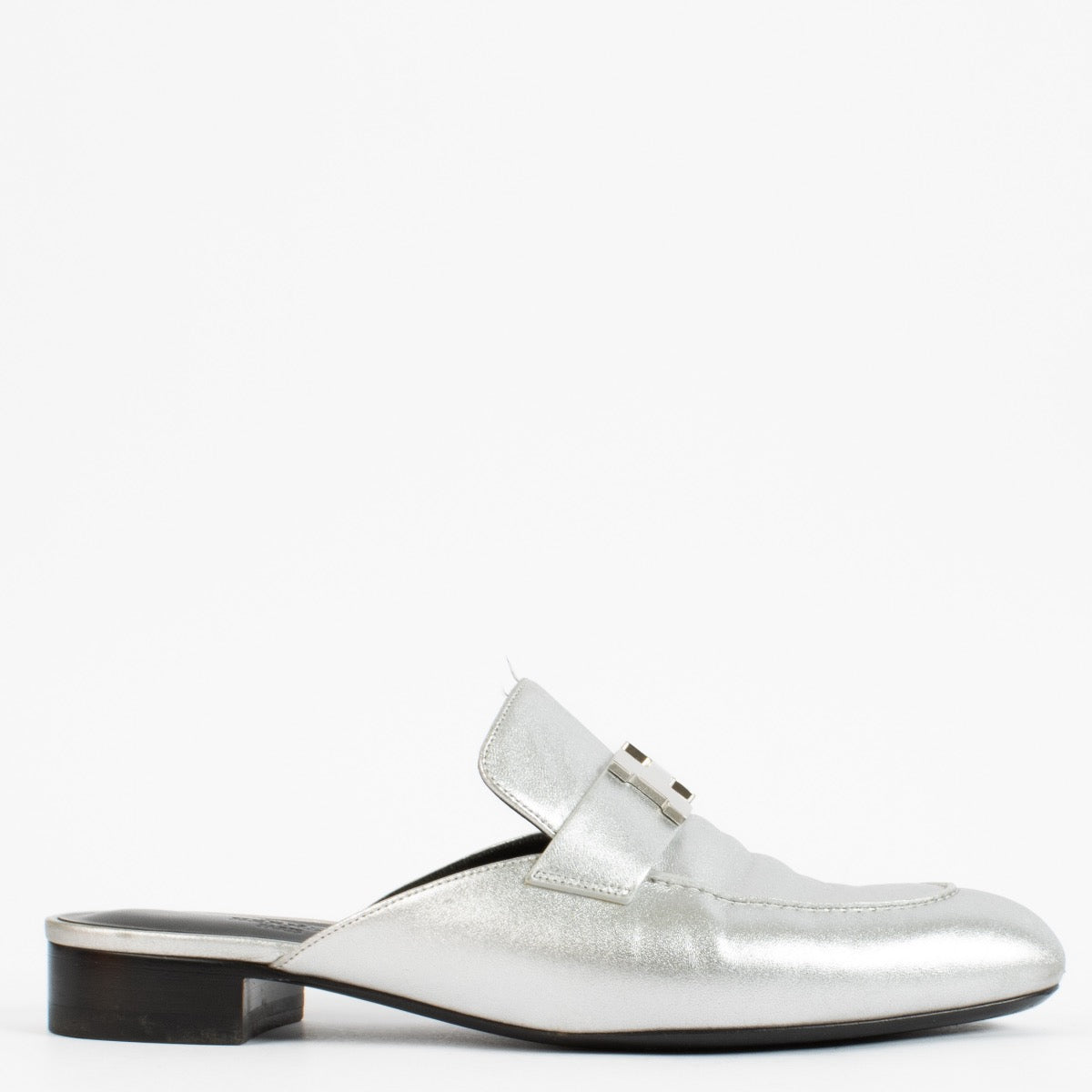 Hermès Zilveren Metallic Trocadero Muiltjes - maat 39.5