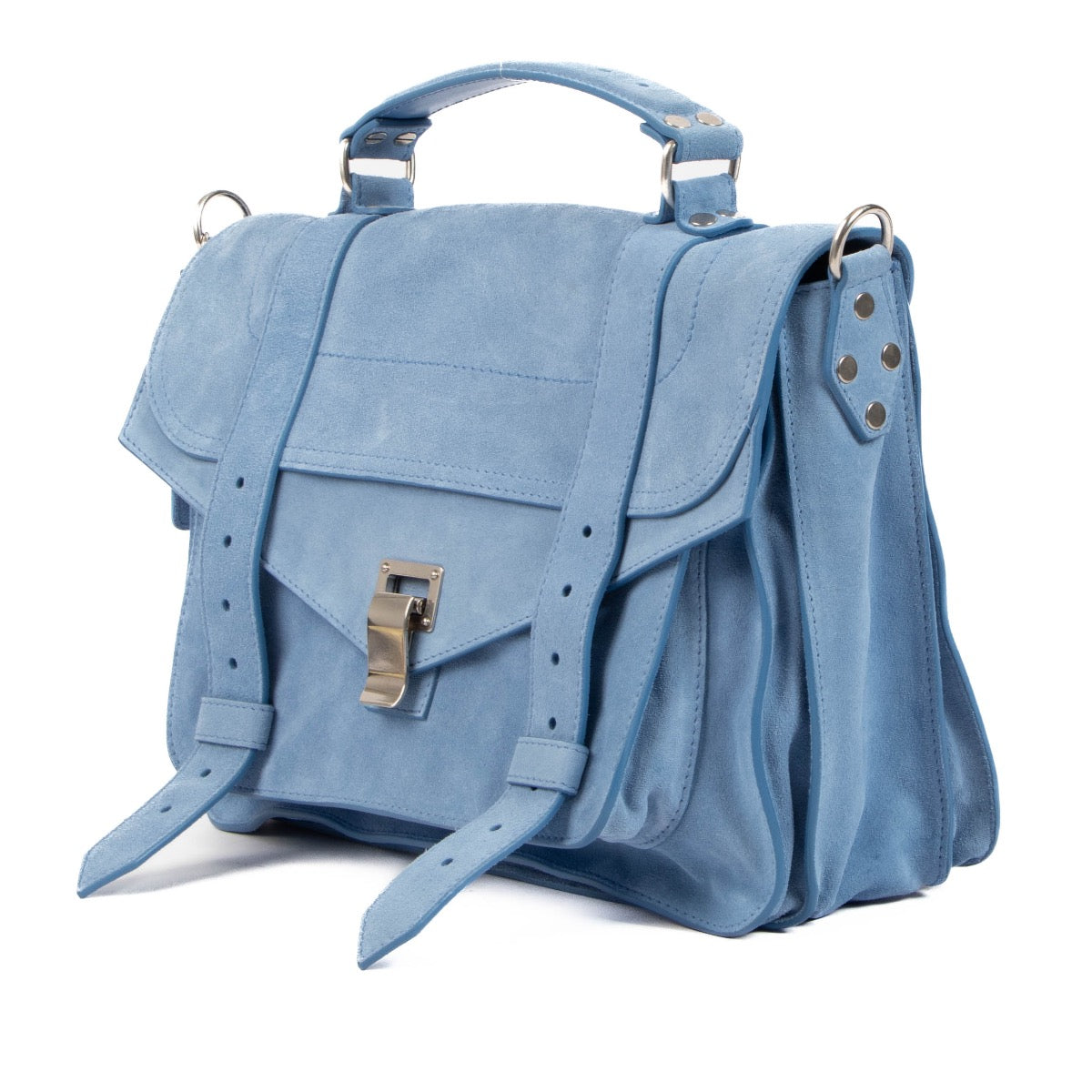 Proenza Schouler Light Blue Suede Medium PS1 Bag