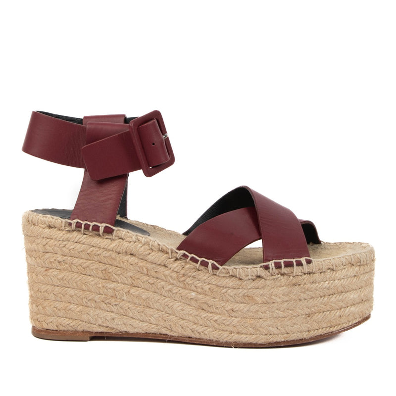 Celine Burgundy Platform Espadrilles, Celine Burgundy Platform, Celine Burgundy Platform Wedges, Celine Platform, Celine Paris, Celine sandal, Celine shoes, Celine leather, Celine, Labellov, Preloved, Antwerp