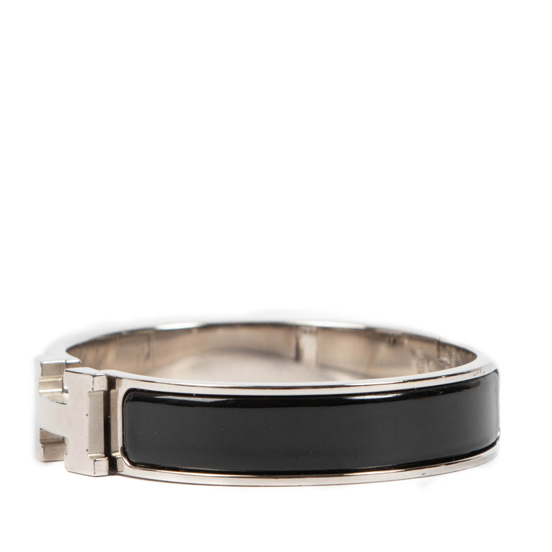 Hermès Black Clic H Bracelet PHW
