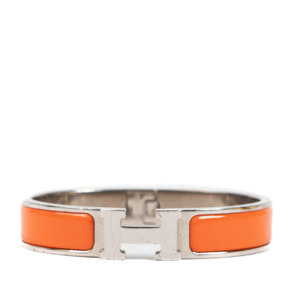 Hermès Orange Clic H Bracelet PHW for the best price at labellov secondhand luxury