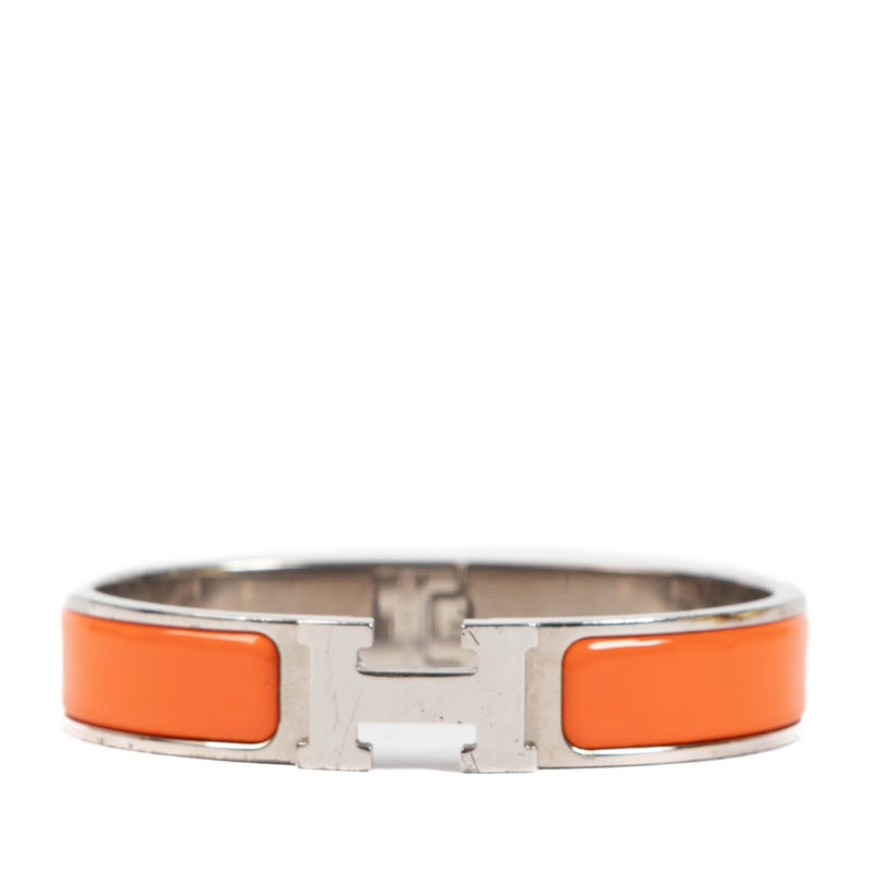 Hermès Orange Clic H Bracelet PHW for the best price at labellov secondhand luxury