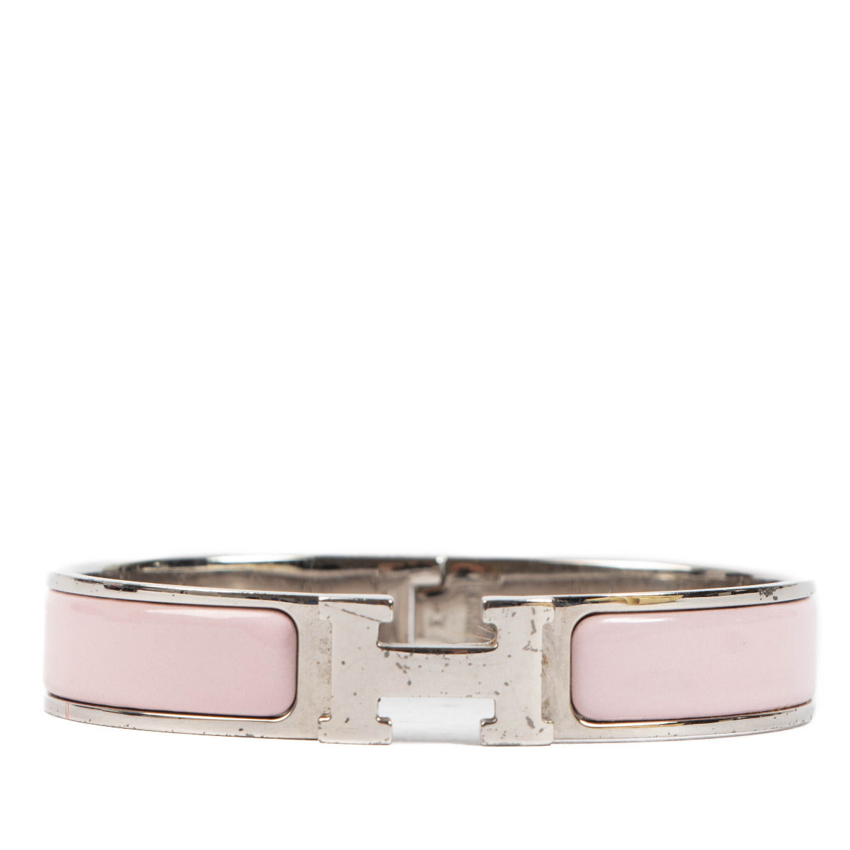 Hermès Roze Clic H Armband PHW